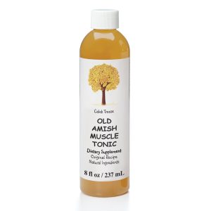 A bottle of Caleb Treeze Organic Farms Muscle Tonic.